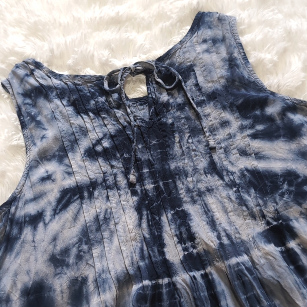 Sonoma Blue Tie Dye Ombre Flowy Dress with Pockets - Picture 7 of 12